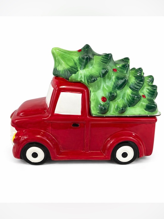 Other - Vintage Red Truck Christmas Cookie Jar Tree Holiday Decor